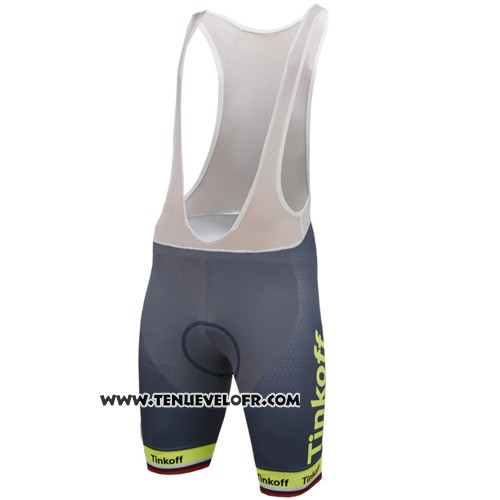 2016 Maillot Ciclismo Russie Jaune et Gris Manches Courtes et Cuissard